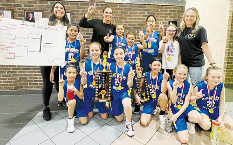 The Snowbird Lady Warriors Termite Girls capped off a perfect 11-0 season by defeating Copper Basin, Tenn., on Saturday in the Smokey Mountain Youth Conference Tournament finals. Photo by Kevin Hensley/sports@grahamstar.com