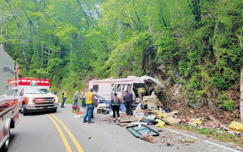 An Oklahoma man passed away over the weekend from injuries sustained in this recreational vehicle crash in Fontana Dam on April 26. Photo courtesy of Warner Deyton
