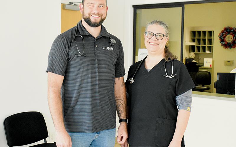 Chris Woods (left) and Deborah Allen are two of the newest members to join the team at the county-owned urgent care facility on South Main Street, which has spent the last 5-plus months rebuilding its operation. Photo by Kevin Hensley/editor@grahamstar.com