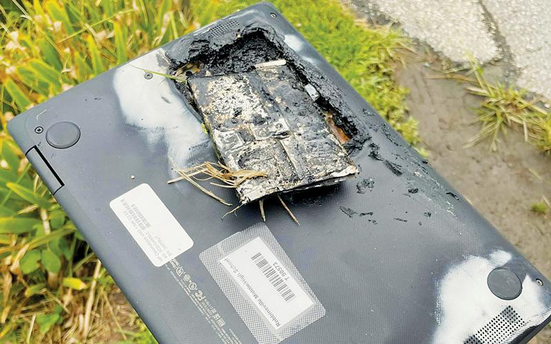 This image began circulating online late-Monday evening, showing the remnants of a local student’s Chromebook after it caught fire inside the child’s backpack. No one was injured in the incident; Graham County Schools is investigating.