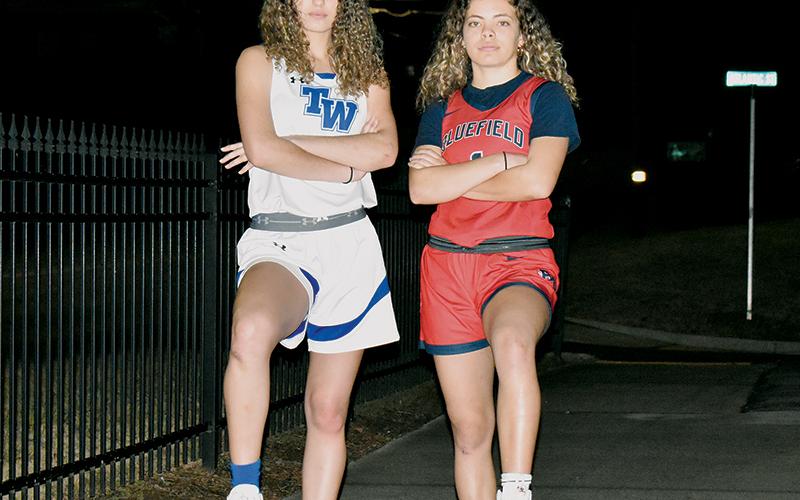 Yeika Jimenez Diaz (left) and Linaysha Pagan played each other in their native Puerto Rico, joined forces to aid the Robbinsville Lady Knights and went on to compete for different teams in the Appalachian Athletic Conference. A profile on the two’s journey received third place in the N.C. Press Association’s editorial contest, in the “Sports, Feature Writing” category. Photo by Kevin Hensley/sports@grahamstar.com