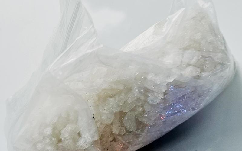 Graham County Sheriff’s Deputy Justin Stewart confiscated this bag of suspected meth off a suspect during a Sept. 2 traffic stop, after K-9 Sam indicated the presence of narcotics orders in the vehicle. Photo courtesy of Graham County Sheriff's Office