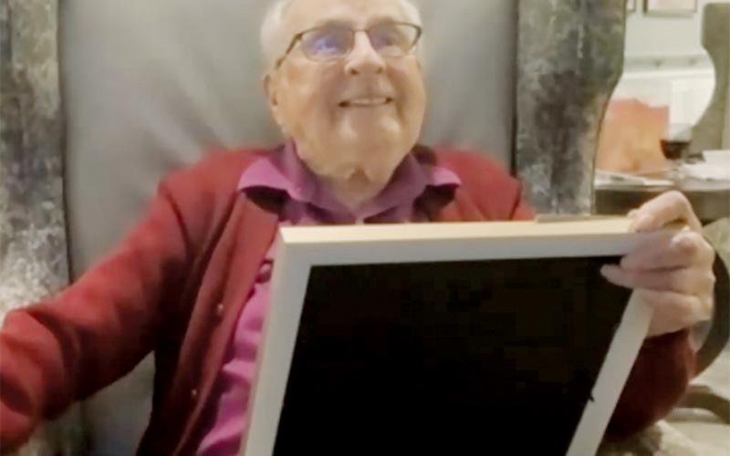 Town of Lake Santeetlah Council Member Ralph Mitchell could not contain his excitement while on Zoom for the Sept. 14 meeting after being presented with a certificate recognizing Mitchell, 94, as the oldest public servant in North Carolina.