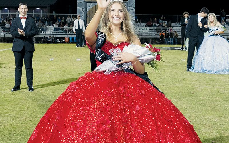 Robbinsville High School senior Taelyr Ann Jackson was revealed as this year’s Miss Black Knight at halftime of Friday’s homecoming game. Photo courtesy of Maria Shook Photography