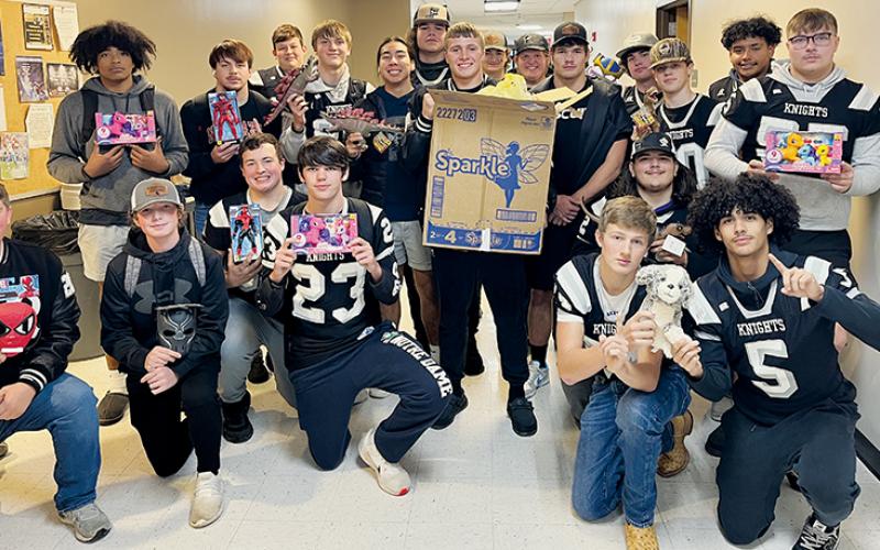 Thanks to the efforts of the Robbinsville football program, a truckload of toys and over $1,700 in donations was collected for Yuletide Ministries on Friday.
