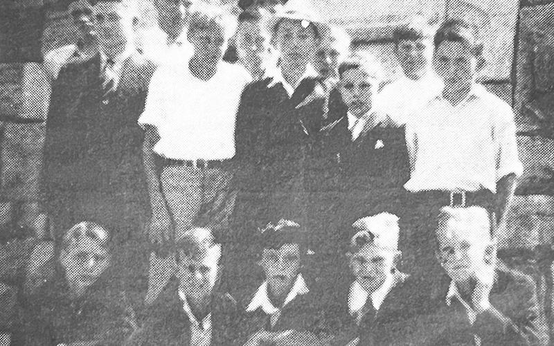 When President Franklin D. Roosevelt visited the Great Smoky Mountains National Park for its 1940 dedication, students from Robbinsville High School were on-hand. Only one member of the class is still alive: Doyle Brock (center, standing with hat). Photo courtesy of The Graham Star Archives