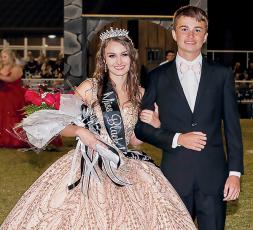 Miss Cambrie Lovin was named the 2019 Robbinsville High School homecoming queen during Friday night's ceremony. She was escorted by her brother Carson Lovin and is the daughter of Brandon and Haley Lovin. Photo by Byron Housley/The Graham Star