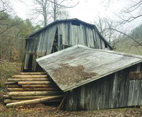 A dozen Graham County residents came together Saturday, to de-construct this dangerous old barn. Photo by Robbi Pounds/rpounds@grahamstar.com