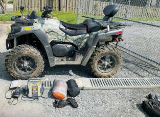 This 4-wheeler and other stolen items were recently recovered by the Graham County Sheriff’s Office. A Tuskegee man has been charged for stealing the property. Photo courtesy of Graham County Sheriff's Office
