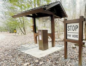 An information kiosk is where campers would have paid the fee to use Cable Cove Campground near Lake Fontana, but the N.C. Forest Service confirmed Friday that the location would not open for the 2022 season. Photo by Randy Foster/news@grahamstar.com