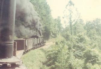 In this June 1966 photo, a Graham County Railroad Company train travels en route to Topton. Photo by Marshall McClung/The Graham Star
