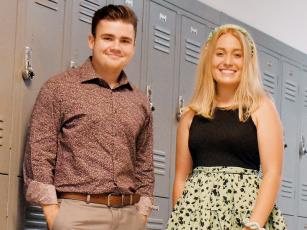 Cody Cline (left) and Sarah Gibby proudly represent the Robbinsville High School Class of 2022 as its respective valedictorian and salutatorian. Photos by Kevin Hensley/editor@grahamstar.com