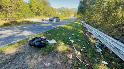 This line of garbage debris was sitting just outside the former entrance to the Sweetwater Road (N.C. Highway 143) Convenience Center on Monday, but has since been cleaned up. Visuals like this are becoming more common in Graham County. Photo by Randy Foster/news@grahamstar.com