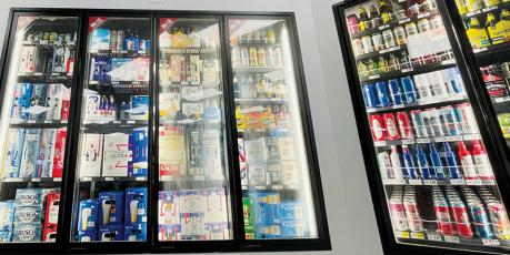 With a vote in favor of beer and wine sales passing on the 2021 municipial ballot, retailers across Robbinsville have began stocking the beverages – including this corner at the Sunoco station at the intersection of U.S. 129 and Massey Branch Road. Photo by Randy Foster/news@grahamstar.com