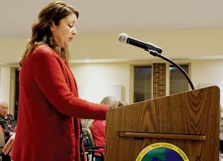 Graham County resident Brandi Adams addresses the local health board during Nov. 15’s special-called meeting about the controversial “Ella” emergency contraceptive. Photo by Randy Foster/news@grahamstar.com