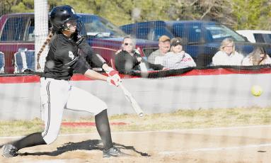 Despite the chilly elements Robbinsville has played in recently, Memory Frapp has warmed up at the plate. The junior unleashed home runs in back-to-back games last week. Photo by Montana Buchanan/The Graham Star
