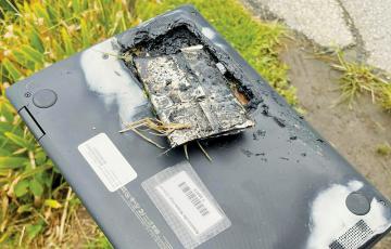 This image began circulating online late-Monday evening, showing the remnants of a local student’s Chromebook after it caught fire inside the child’s backpack. No one was injured in the incident; Graham County Schools is investigating.