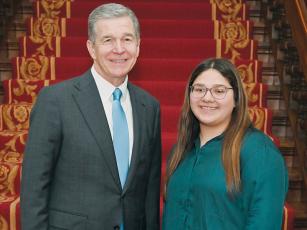A member of the Eastern Band of Cherokee Indians, Robbinsville High School  senior Tylie Bridges spent last week as a Governor’s Page in Raleigh. The week gave Bridges a chance to meet Gov. Roy Cooper.