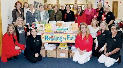 Thanks to the Alpha Iota chapter of Delta Kappa Gamma, a whopping 413 books were collected for students at Robbinsville Elementary School. Photo by Crystal White/Contributing Photographer
