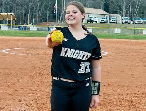 In her first game as a Robbinsville Lady Knight, Sophie Roberts launched the  program’s first home run of the year at Smoky Mountain on Monday. Photo by Kevin Hensley/sports@grahamstar.com